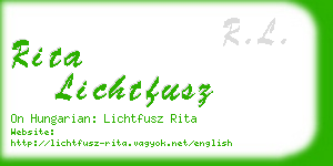 rita lichtfusz business card